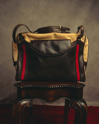 "GUCCI" 70's Iconic web travel shoulder bag
