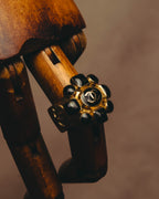 -SPECIAL- "CHANEL" 2007 AW Coco mark black cabochon ring