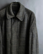 "BURBERRYS" Fine check pattern herringbone coat
