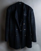 "DOLCE & GABBANA" Double-breasted bejeweled button check pattern jacket