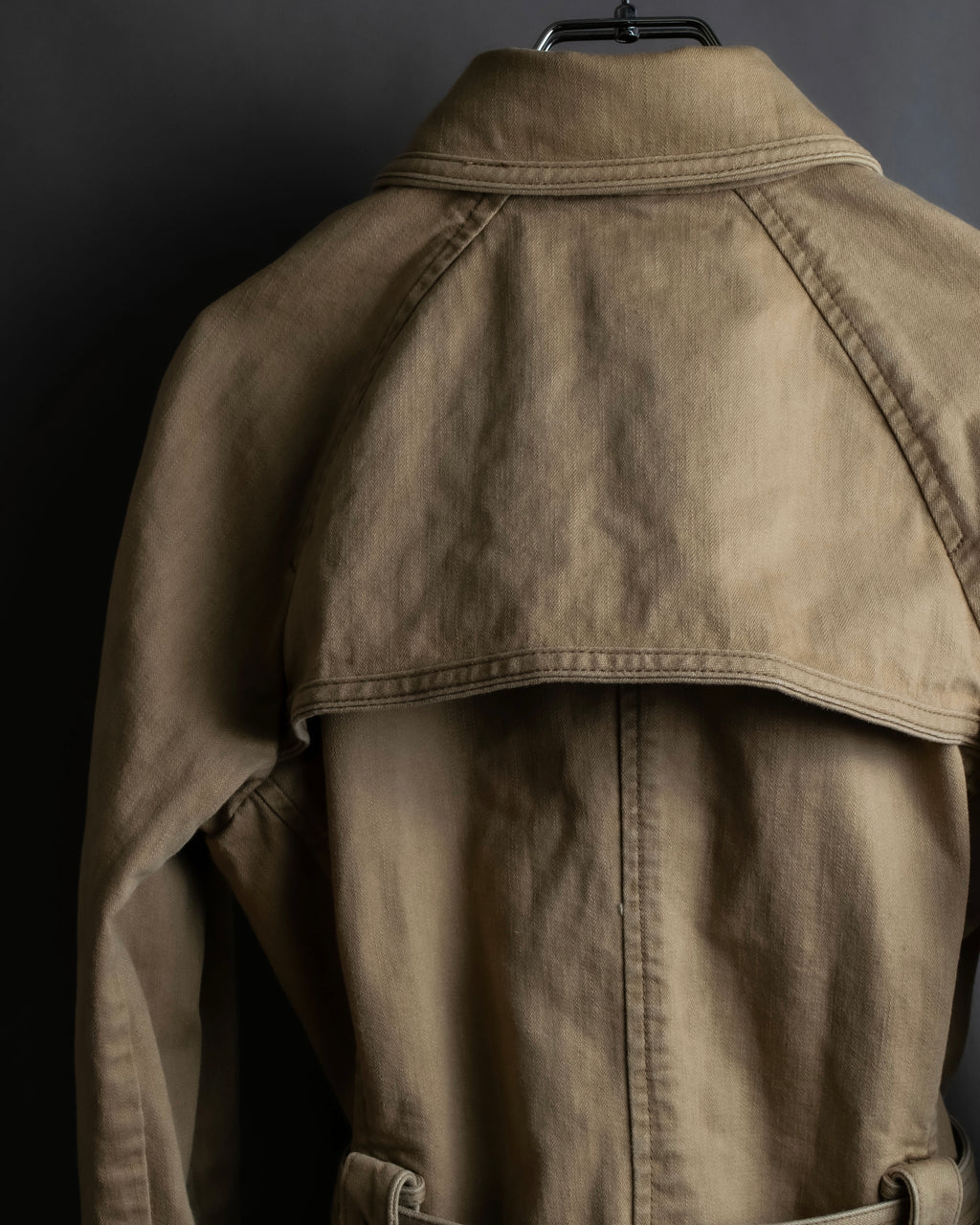 "BURBERRY" Selvedge denim trench detail jacket
