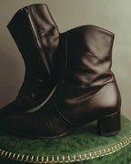 "Hermès" Minimal dark brown leather ankle boots