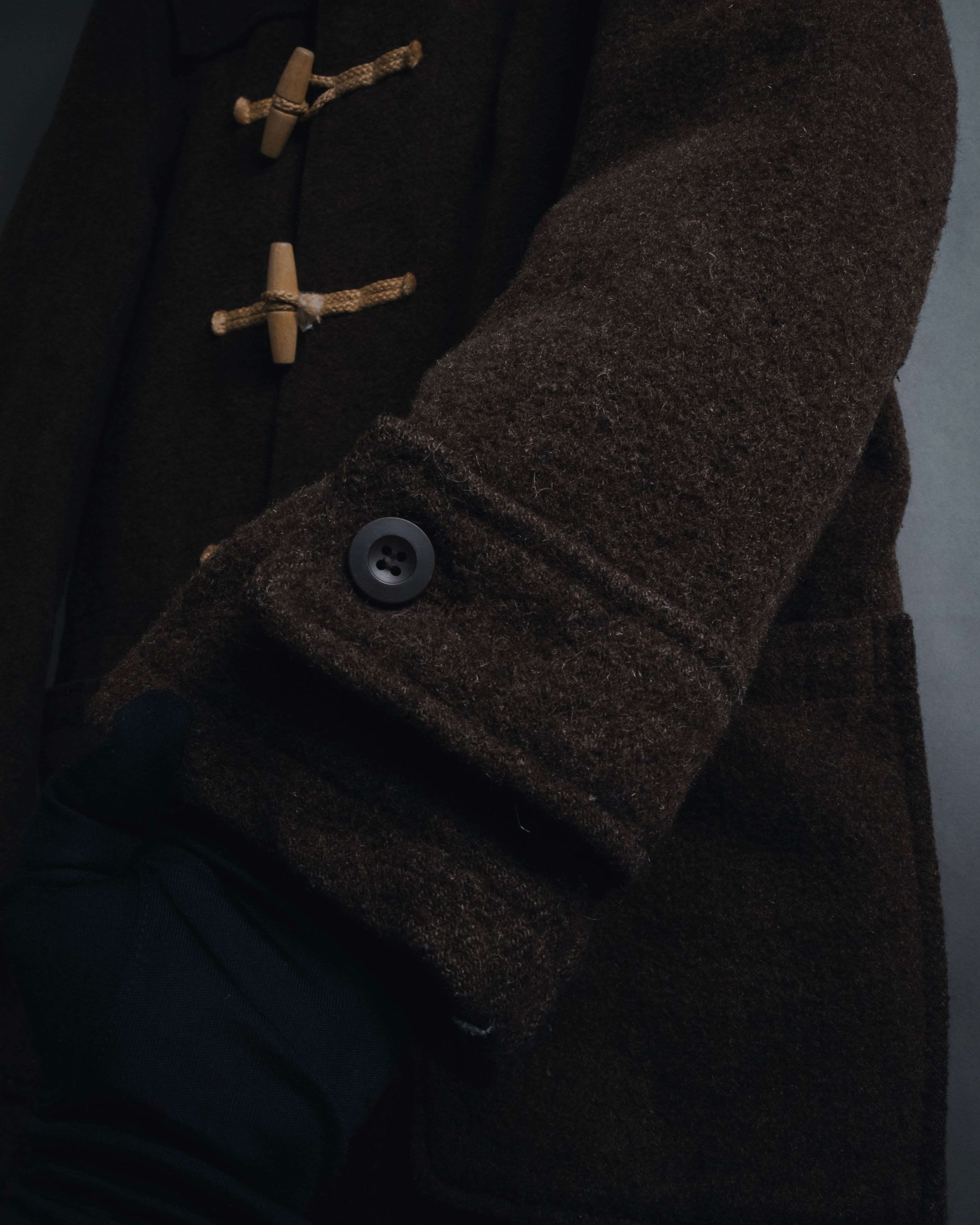 "COMME des GARCONS HOMME"
13AW Wool duffle coat with hood and toggle closures