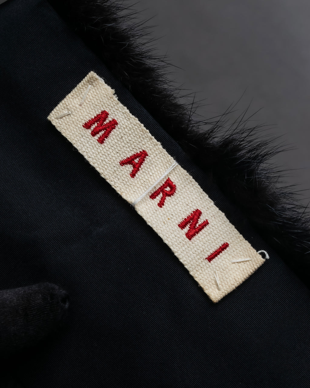 "MARNI" Faux fur collar＆mixed material docking accessory
