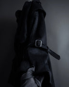 "TORUICHOU" Muffler-style collar military detail coat