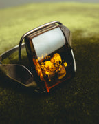"Vintage" Sculptural amber tone statement bracelet