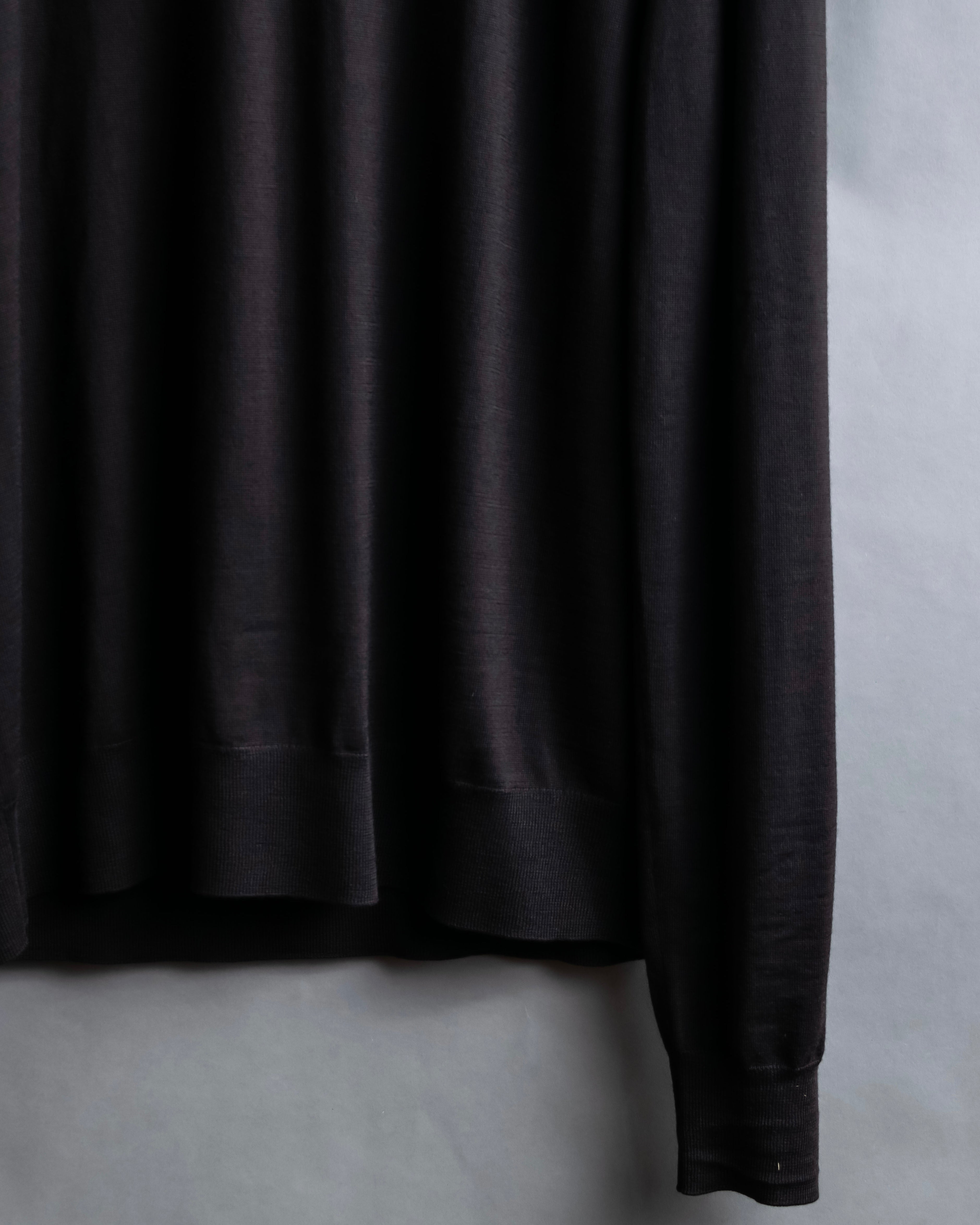 "BOTTEGA VENETA" High quality wool charcoal brown knit