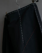 "YOHJI YAMAMOTO" Stitched hemline design flared skirt