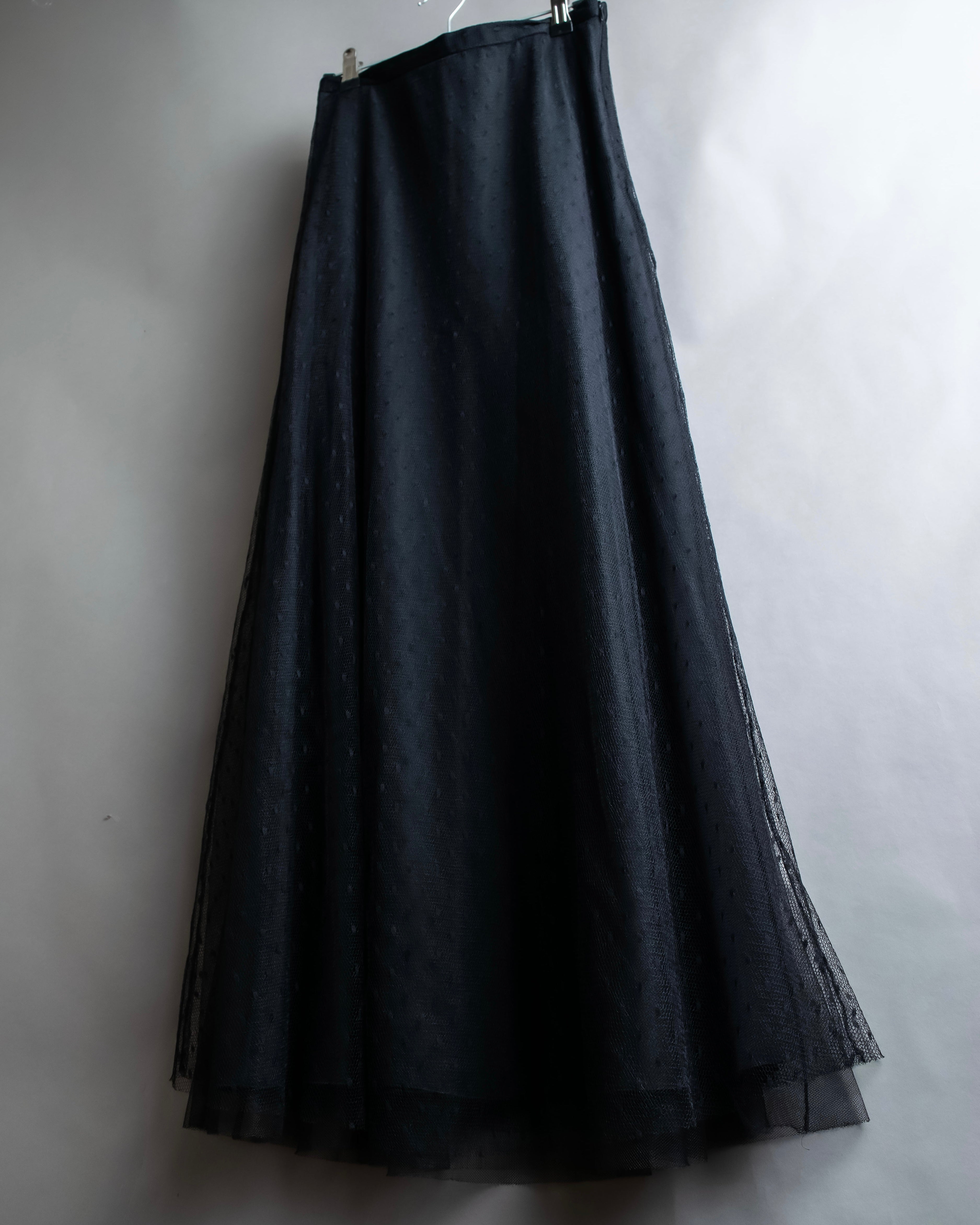 "RED VALENTINO" Polka dot pattern tulle flared skirt