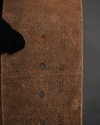 "DIESEL" 00’s Turquoise-studded embossed suede belt