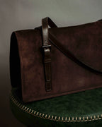 "PRADA" Leather loop strap design suede leather bag