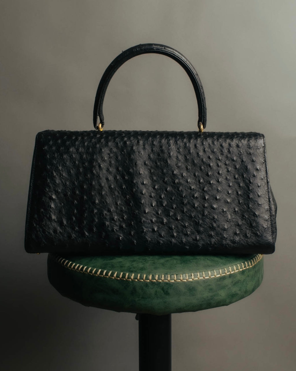 “Jardin des Sacs” 80’s-90’s Ostrich leather top handle bag