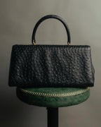 “Jardin des Sacs” 80’s-90’s Ostrich leather top handle bag