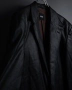 "HUGO BOSS" Oversized calf leather tailored jacket