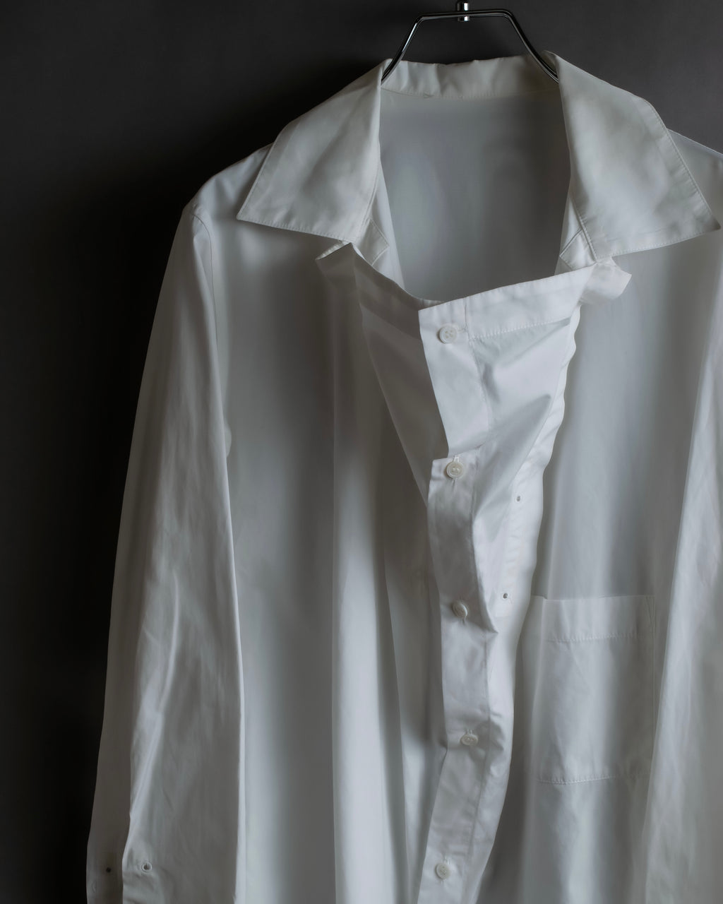 "YOHJI YAMAMOTO" 12SS Folded front panel cotton shirt