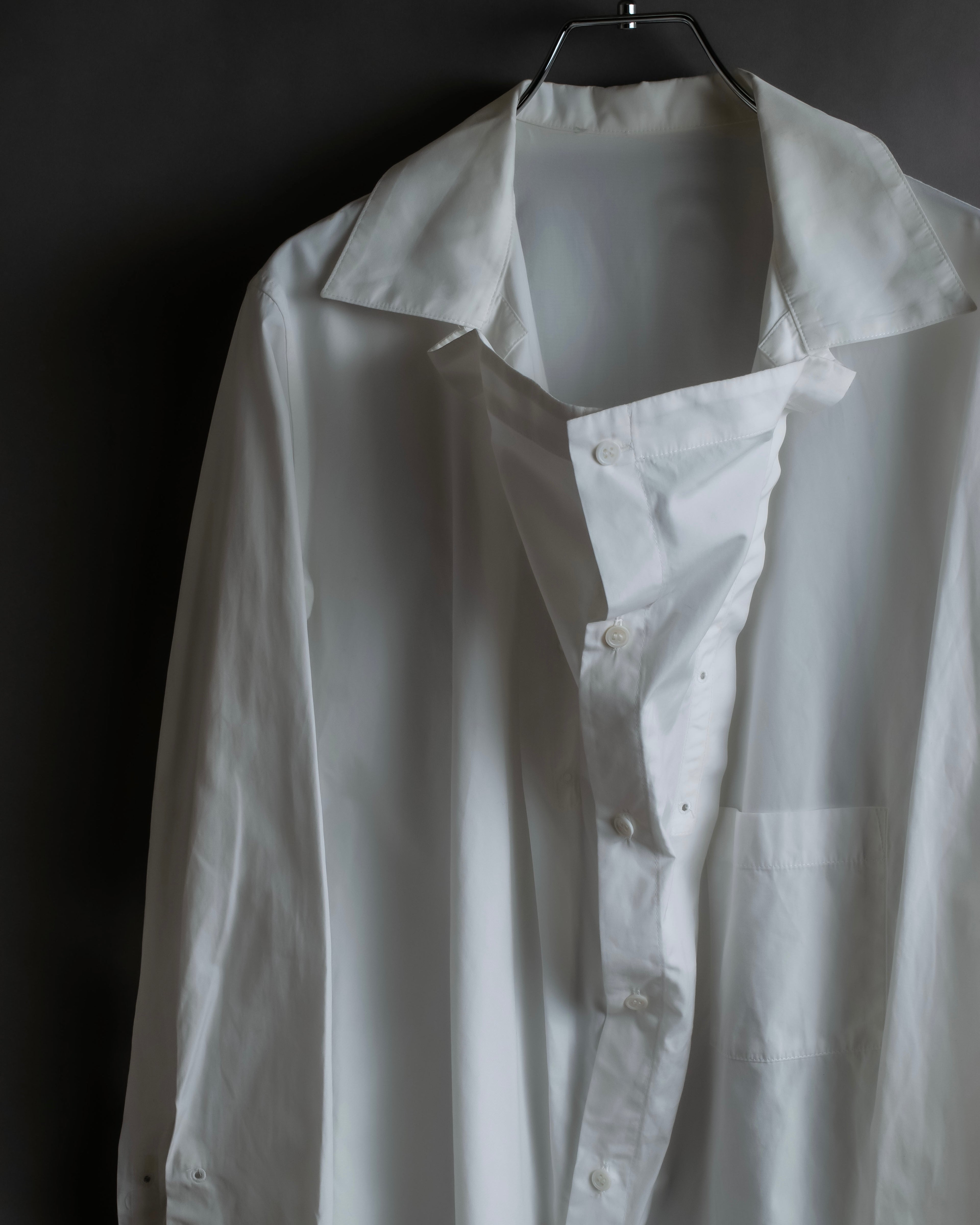"YOHJI YAMAMOTO" 12SS Folded front panel cotton shirt