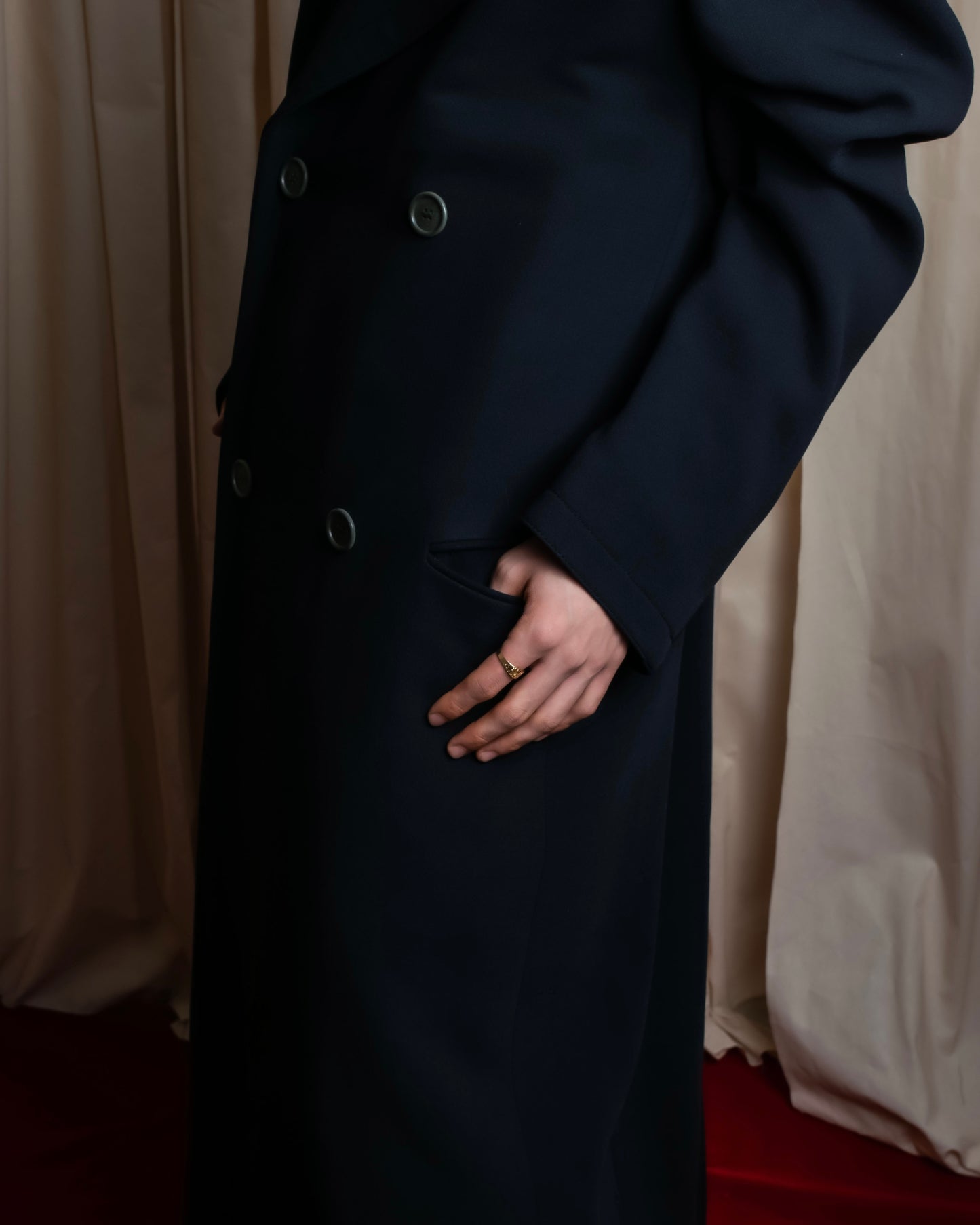 "GIORGIO ARMANI" Double breasted oversized super maxi length chester coat