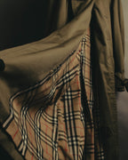 “Burberrys” 80’s Heritage check long trench coat