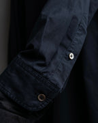 "Yohji Yamamoto COSTUME d’HOMME" Minimal detail cotton poplin black shirt