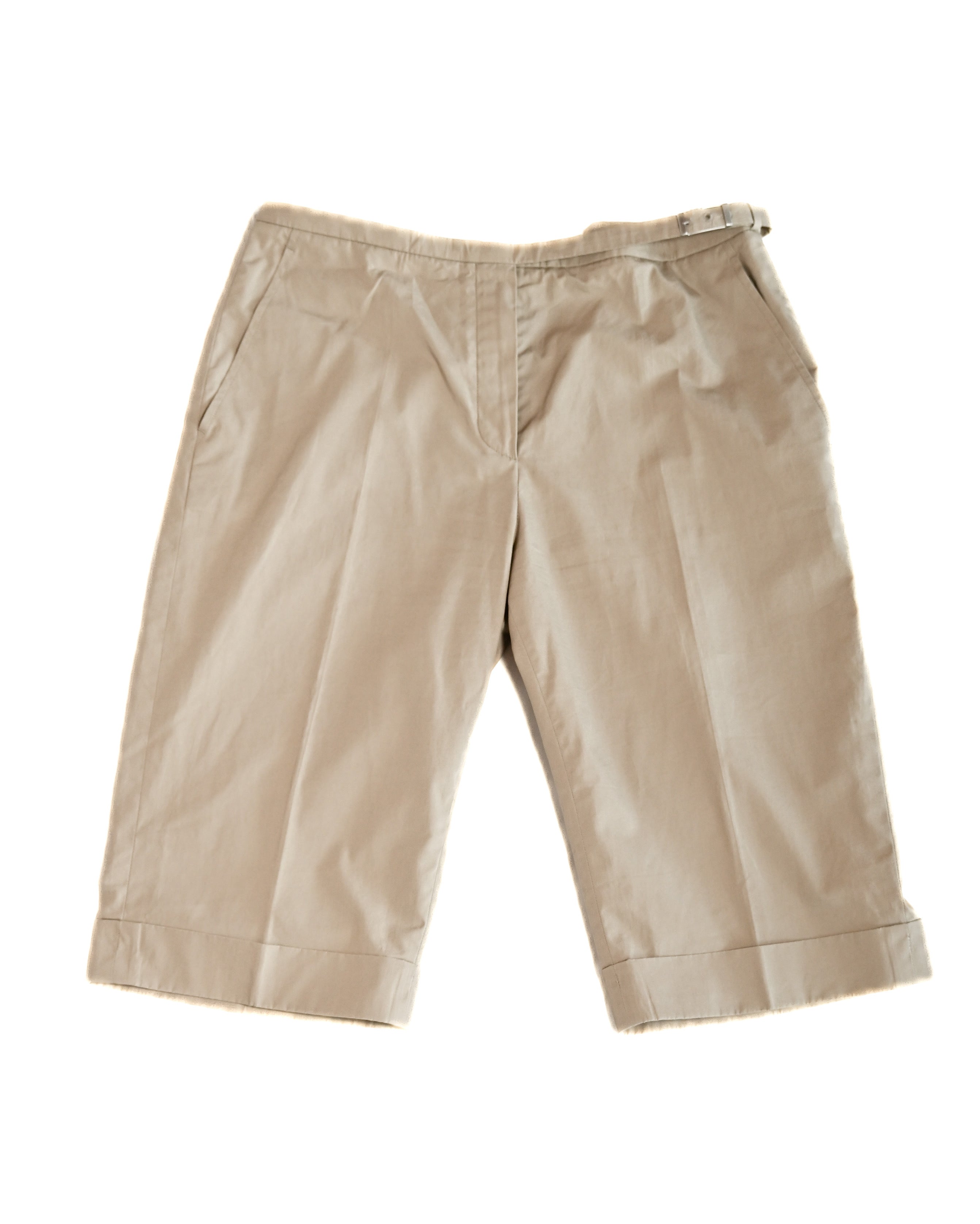 HERMES/ Waist Belt Designed Cotton Shorts