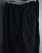 "HERMES" 90’s-00’s minimalist tapered virgin wool slacks