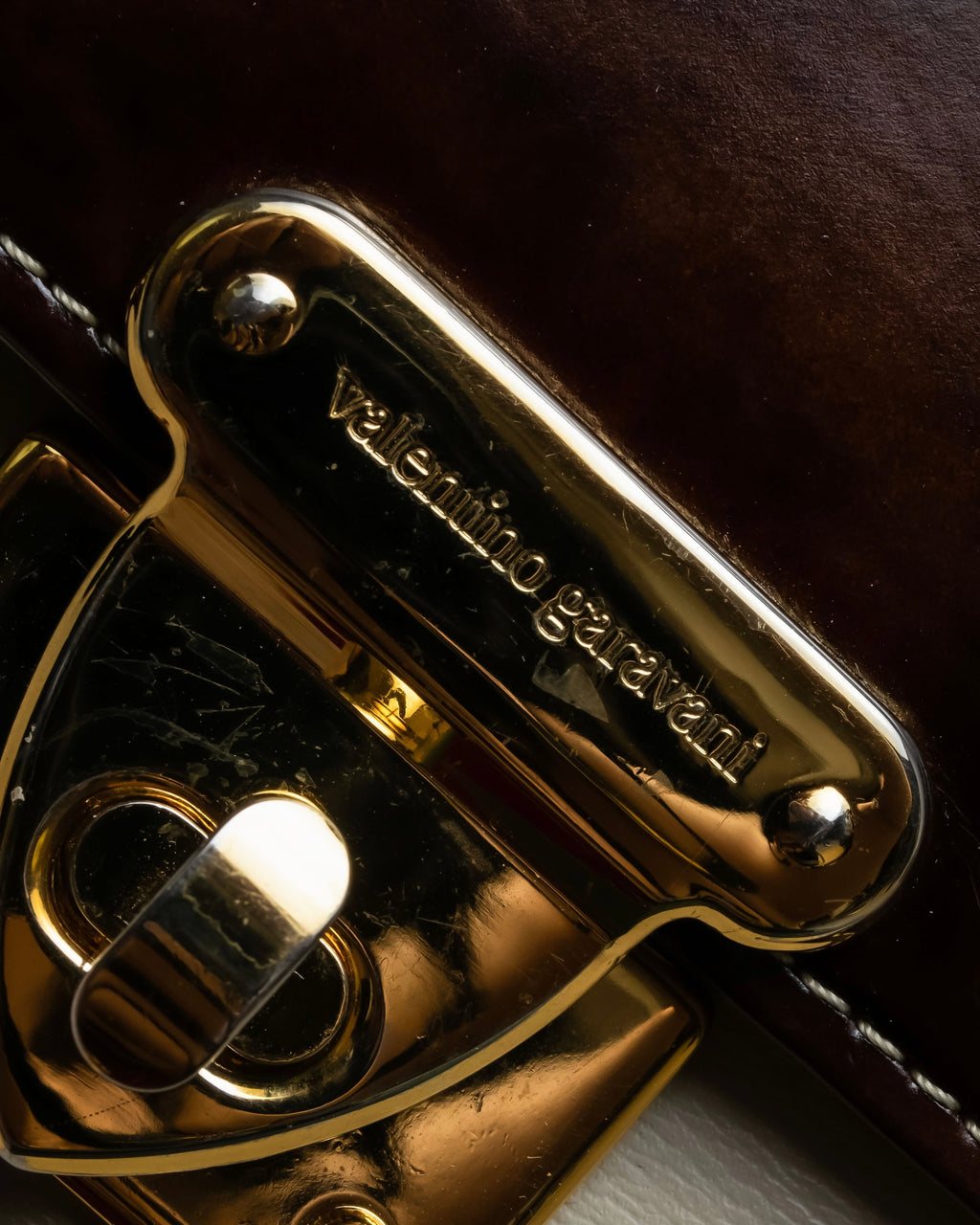 "Valentino Garavani" Square form bicolor 2way leather bag