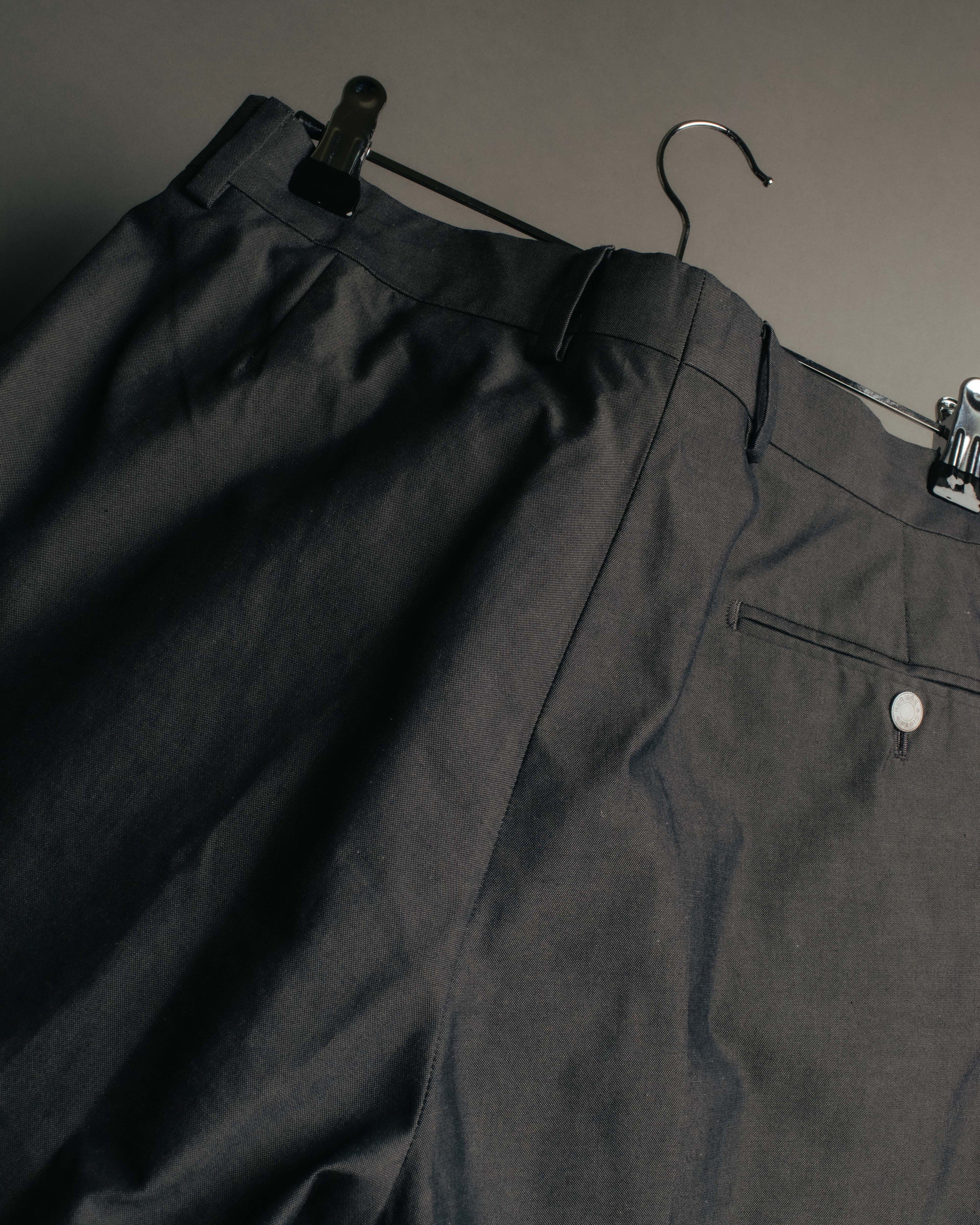 -SPECIAL- “HERMÈS” 1998-00’s Leather trimmed tailored trousers