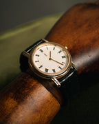 “Yves Saint Laurent” 80’s-90’s coin edge quartz leather watch