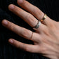 "CHANEL" Coco mark motif beige parts silver ring