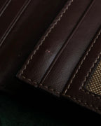 "PRADA" Logo engraved canvas combination long wallet