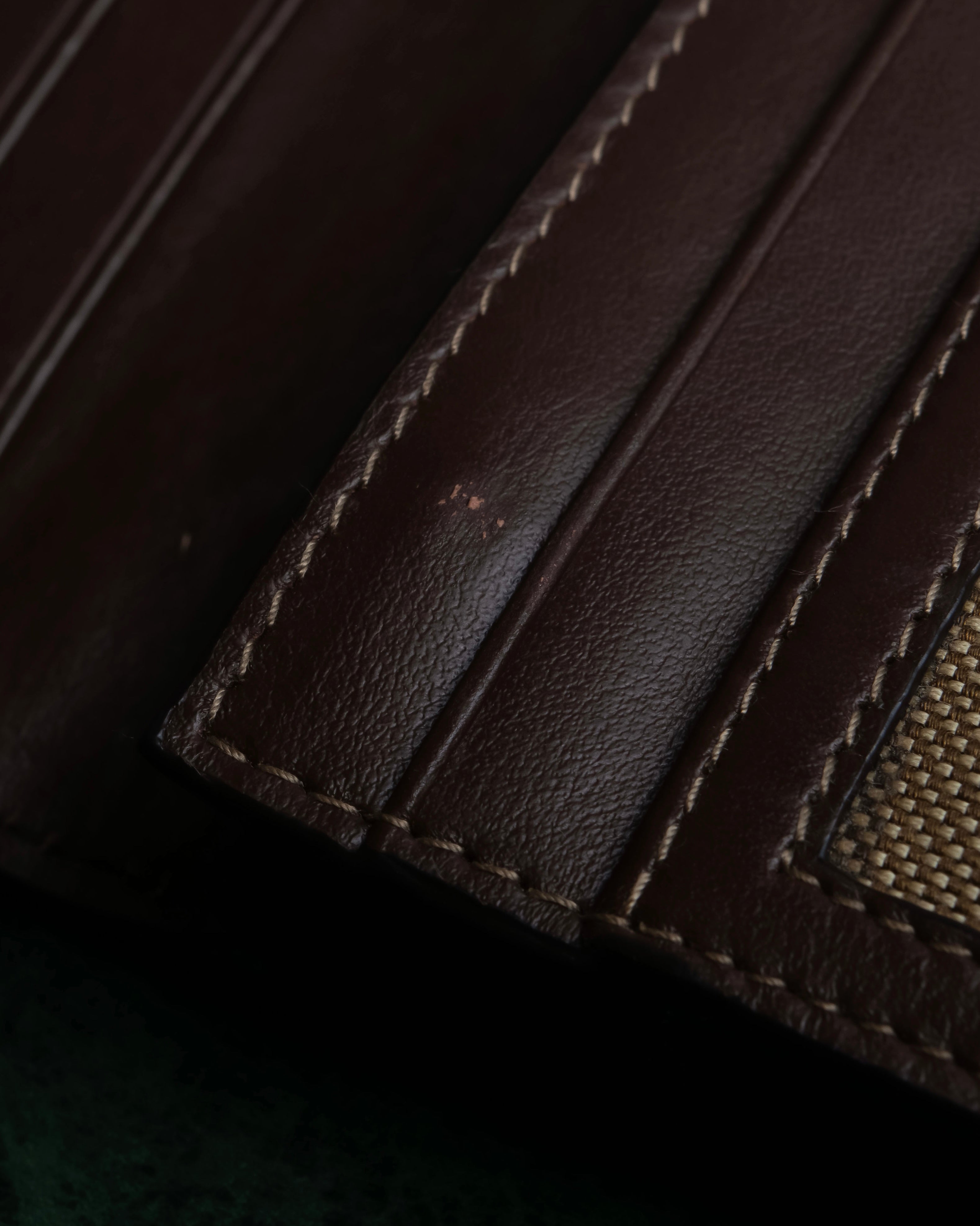 "PRADA" Logo engraved canvas combination long wallet