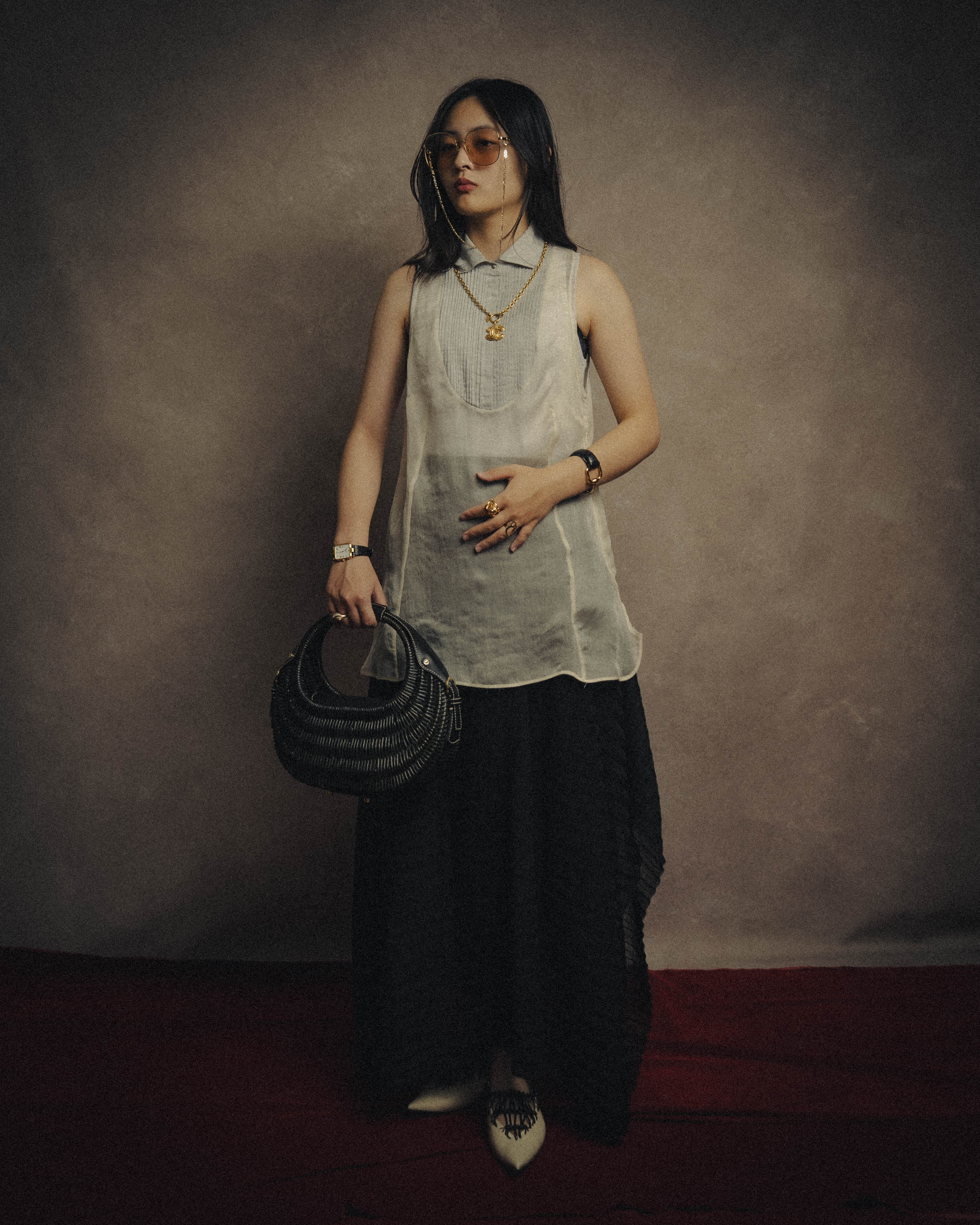 -SPECIAL- “Brunello Cucinelli” 00’s-10’s Sheer layered sleeveless tunic dress