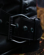 "BOTTEGA VENETA" Belt design square toe knee high long boots