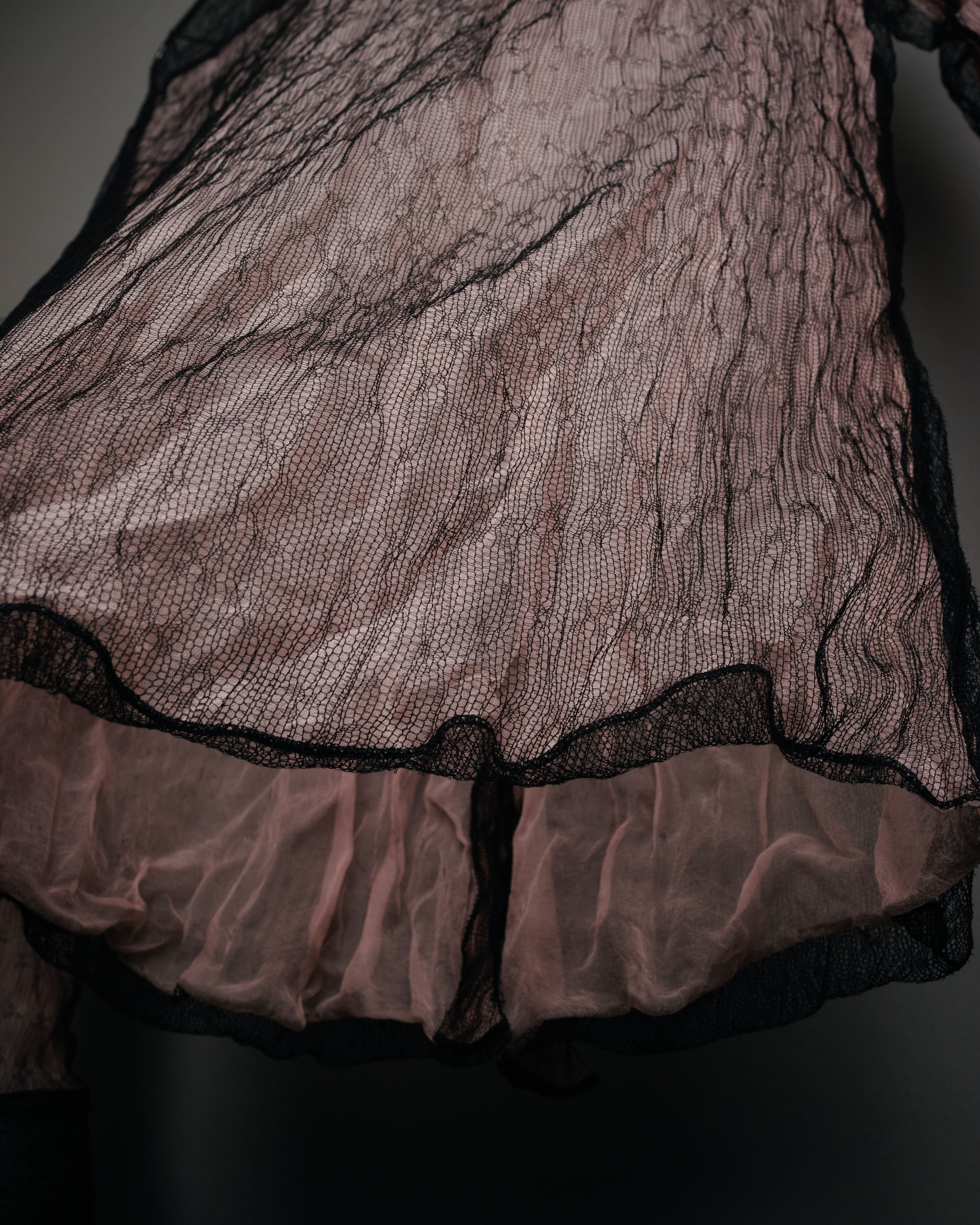 -SPECIAL- “CHANEL” 2014-2019 Sheer lace bow blouse