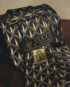 "GUCCI" 80's Nautical patterned silk necktie
