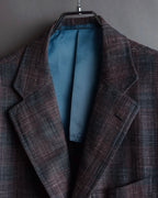 "Tex Teq" Gradient check pattern tailored jacket