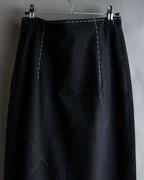 "YOHJI YAMAMOTO" Stitched hemline design flared skirt