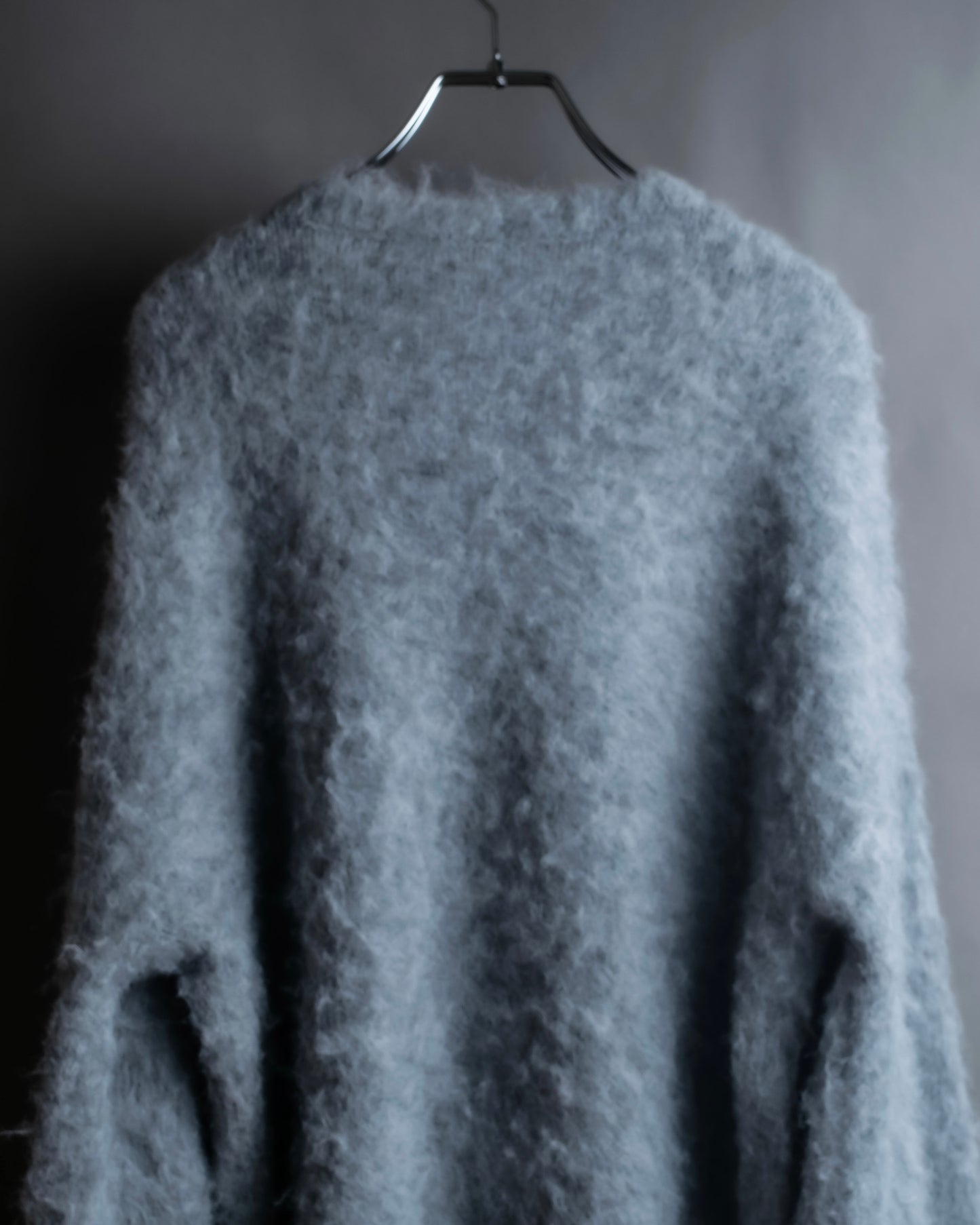 "Vintage drop shoulder shaggy knit pullover"