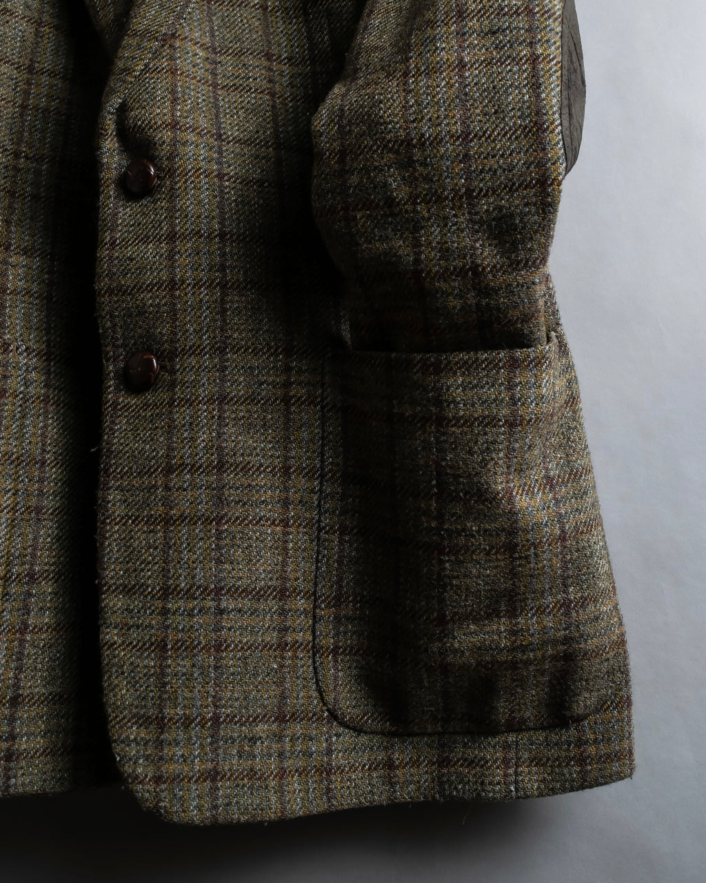 "BURBERRYS" Elbow patch design gun club check tweed jacket