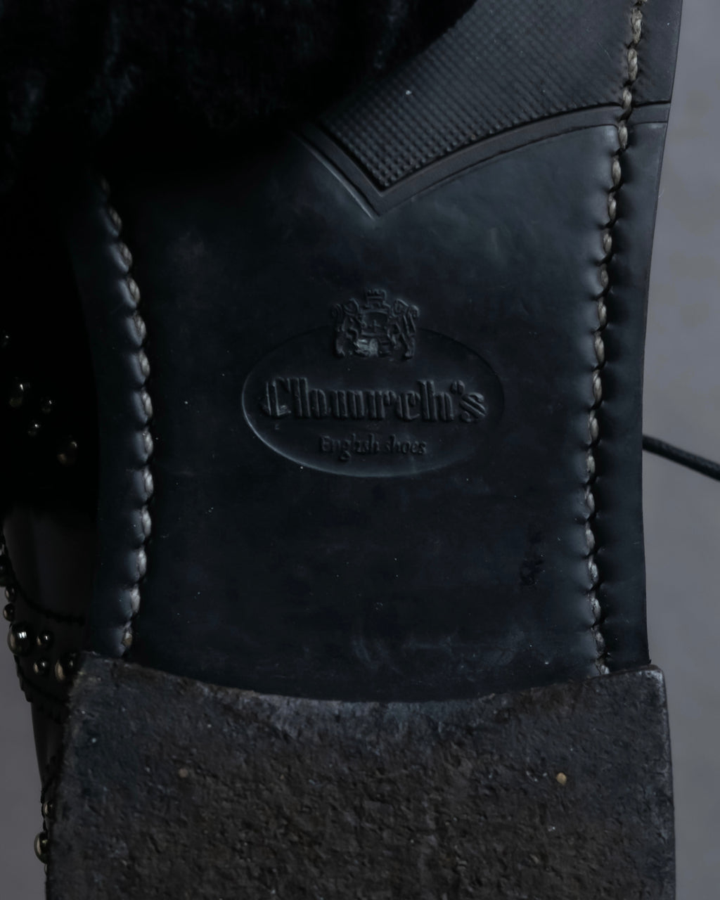 "Church's" Silver stud design wingtip derby shoes