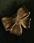 “HANAE MORI” 80’s-90’s Sculptural crystal bow brooch