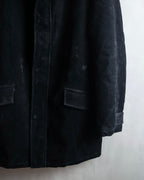 "VERSACE sport"
Stand collar double zipper suede blouson