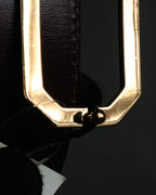 “CHANEL” 90’s Octagon buckle lizard leather belt