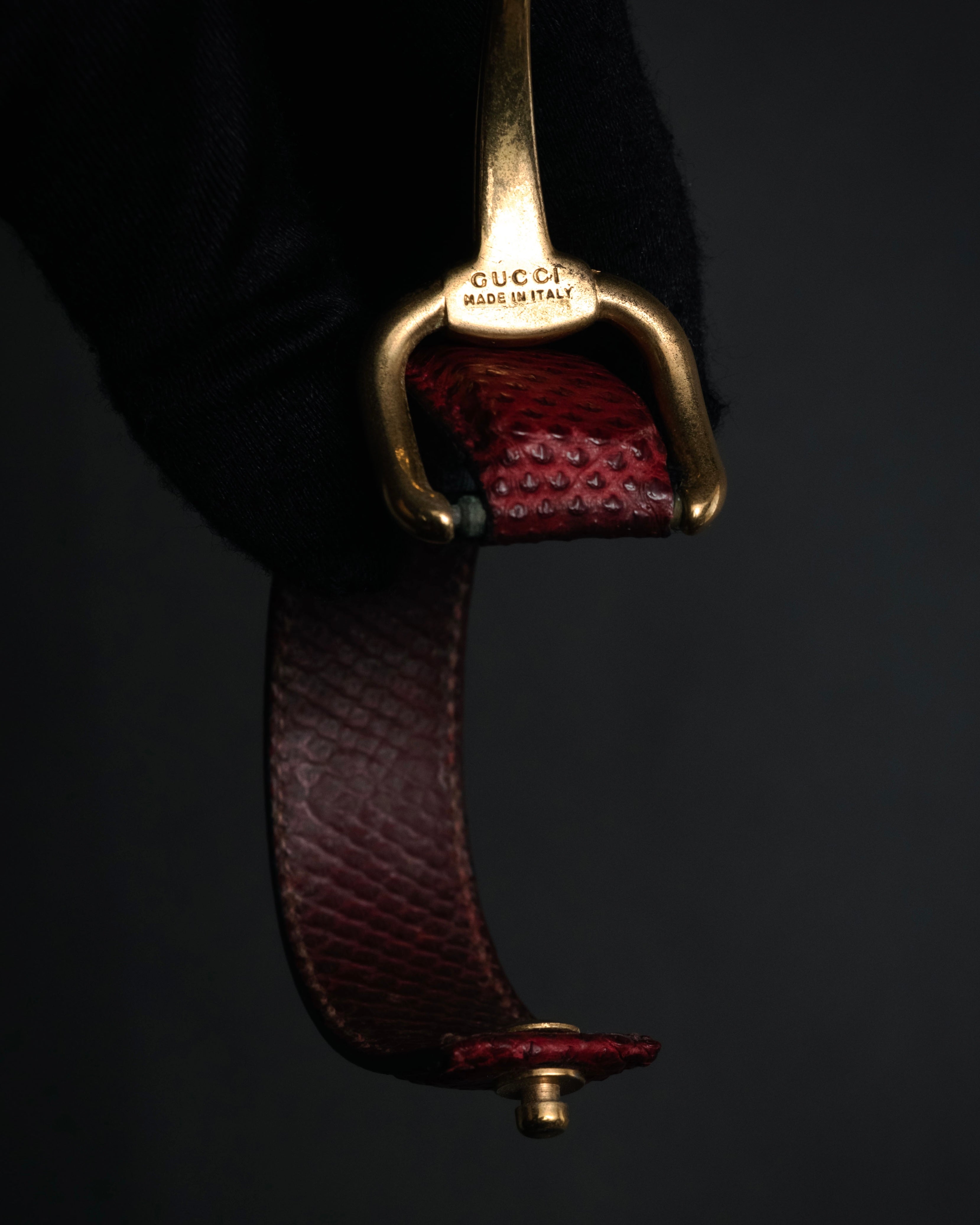 “GUCCI” 90’s-00’s Horsebit lizard leather bangle
