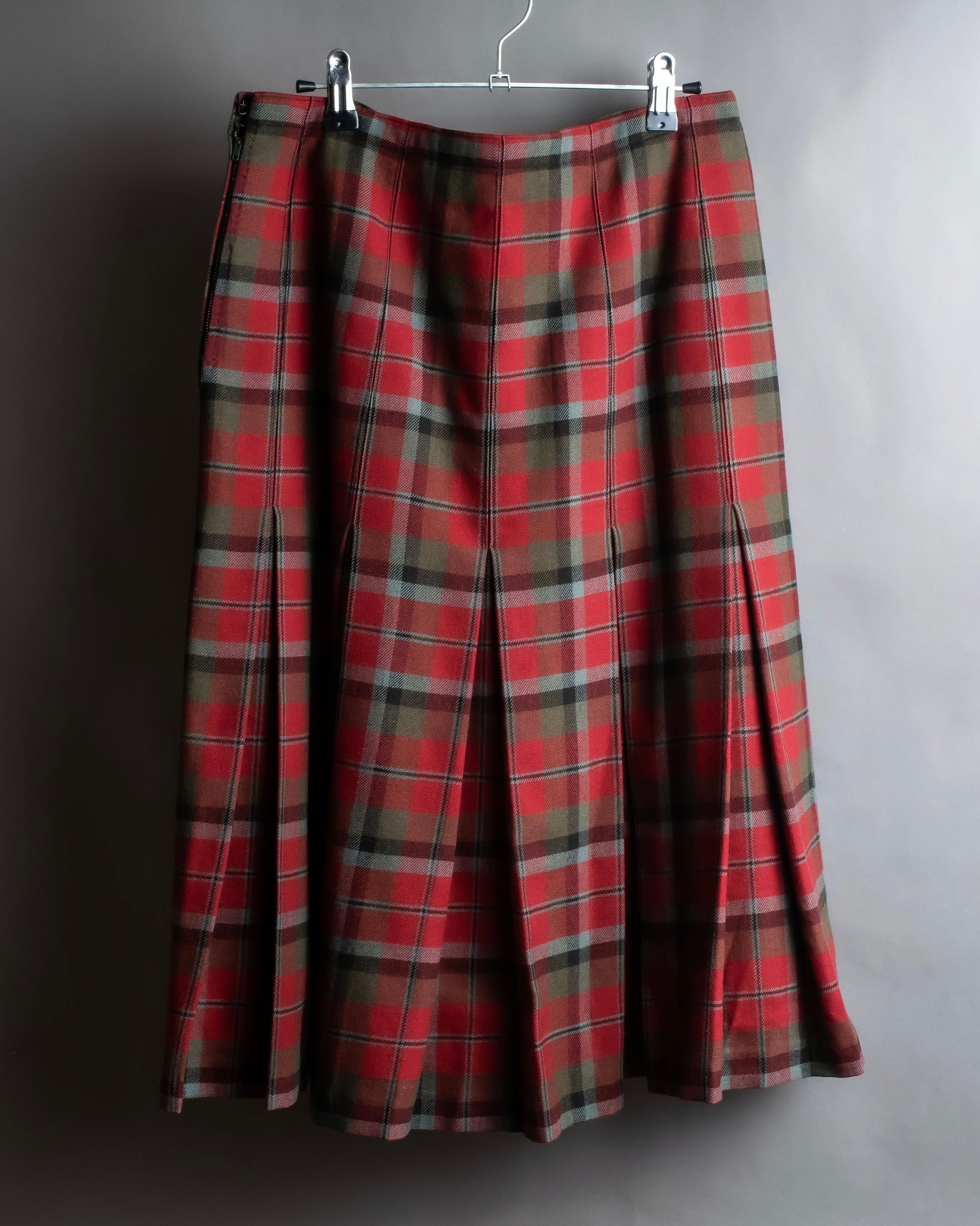Vintage tartan check pleated skirt