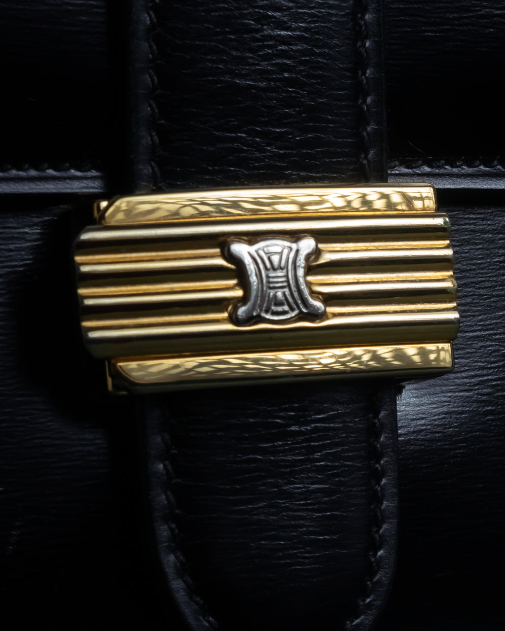 "CELINE" Classic flap design leather shoulder bag