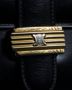 "CELINE" Classic flap design leather shoulder bag