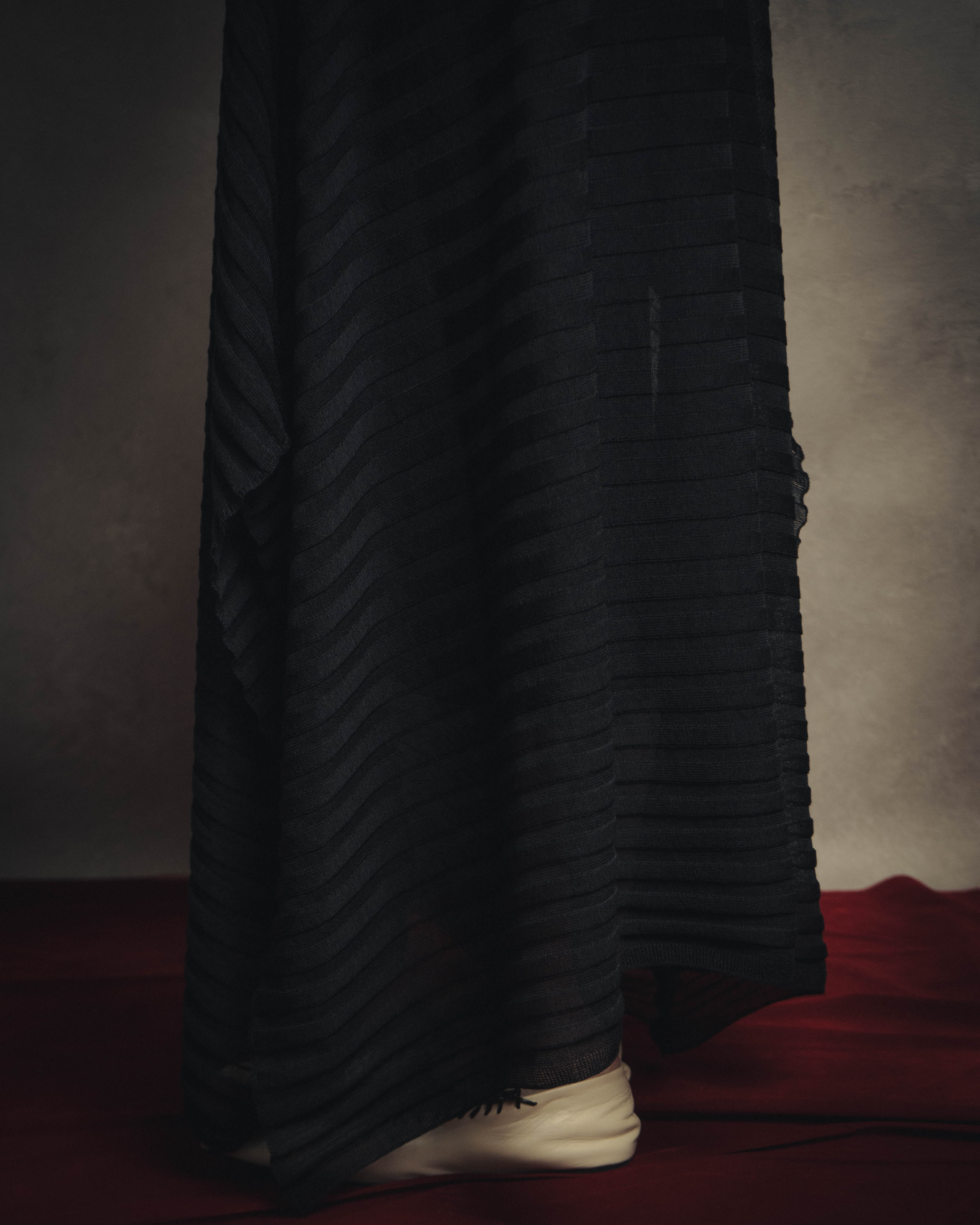 -SPECIAL- “Christian Dior“ 00’s-10’s Sheer ribbed asymmetric long skirt