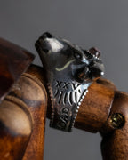 "GUCCI" Anger forest collection silver bullhead motif ring