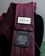 "GUCCI" Bee embroidery pattern multi colored neck tie